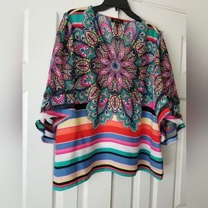 Melissa Paige Red and Pink Blouse